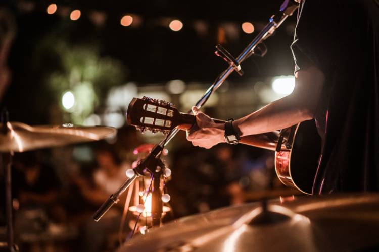 musician on stage at concert