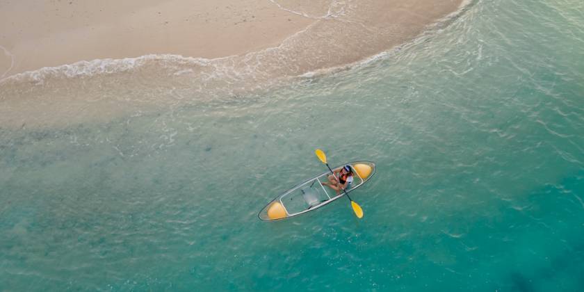 kayak on blue water